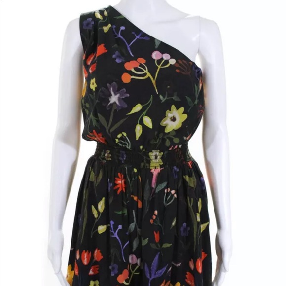 Slate & Willow Black Floral One-Shoulder Dress - Picture 5 of 10